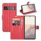 For Google Pixel 6 Pro Litchi Texture Horizontal Flip Protective Case with Holder & Card Slots & Wallet(Red) - 1