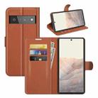 For Google Pixel 6 Pro Litchi Texture Horizontal Flip Protective Case with Holder & Card Slots & Wallet(Brown) - 1