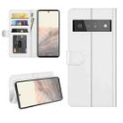 For Google Pixel 6 Pro R64 Texture Single Horizontal Flip Protective Case with Holder & Card Slots & Wallet& Photo Frame(White) - 1