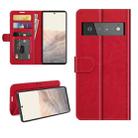 For Google Pixel 6 Pro R64 Texture Single Horizontal Flip Protective Case with Holder & Card Slots & Wallet& Photo Frame(Red) - 1