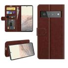 For Google Pixel 6 Pro R64 Texture Single Horizontal Flip Protective Case with Holder & Card Slots & Wallet& Photo Frame(Brown) - 1