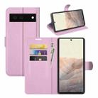 For Google Pixel 6 Litchi Texture Horizontal Flip Protective Case with Holder & Card Slots & Wallet(Pink) - 1