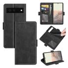 For Google Pixel 6 Dual-side Magnetic Buckle Horizontal Flip Leather Case with Holder & Card Slots & Wallet(Black) - 1