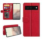 For Google Pixel 6 R64 Texture Single Horizontal Flip Protective Case with Holder & Card Slots & Wallet& Photo Frame(Red) - 1