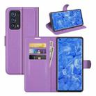 For OPPO Reno6 Pro+ 5G Litchi Texture Horizontal Flip Protective Case with Holder & Card Slots & Wallet(Purple) - 1