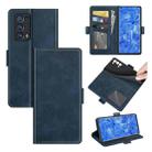 For OPPO Reno6 Pro+ 5G Dual-side Magnetic Buckle Horizontal Flip Leather Case with Holder & Card Slots & Wallet(Dark Blue) - 1