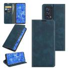 For OPPO Reno6 Pro+ 5G Retro-skin Business Magnetic Suction Leather Case with Holder & Card Slots & Wallet(Dark Blue) - 1