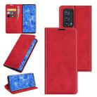 For OPPO Reno6 Pro+ 5G Retro-skin Business Magnetic Suction Leather Case with Holder & Card Slots & Wallet(Red) - 1