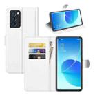 For OPPO Reno6 Pro 5G Litchi Texture Horizontal Flip Protective Case with Holder & Card Slots & Wallet(White) - 1