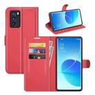 For OPPO Reno6 Pro 5G Litchi Texture Horizontal Flip Protective Case with Holder & Card Slots & Wallet(Red) - 1