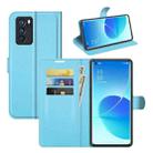 For OPPO Reno6 Pro 5G Litchi Texture Horizontal Flip Protective Case with Holder & Card Slots & Wallet(Blue) - 1