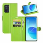 For OPPO Reno6 Pro 5G Litchi Texture Horizontal Flip Protective Case with Holder & Card Slots & Wallet(Green) - 1