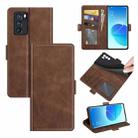 For OPPO Reno6 Pro 5G Dual-side Magnetic Buckle Horizontal Flip Leather Case with Holder & Card Slots & Wallet(Brown) - 1