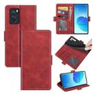 For OPPO Reno6 Pro 5G Dual-side Magnetic Buckle Horizontal Flip Leather Case with Holder & Card Slots & Wallet(Red) - 1