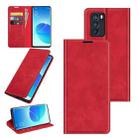 For OPPO Reno6 Pro 5G Retro-skin Business Magnetic Suction Leather Case with Holder & Card Slots & Wallet(Red) - 1