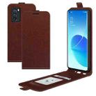 For OPPO Reno6 Pro 5G R64 Texture Single Vertical Flip Leather Protective Case with Card Slots & Photo Frame(Brown) - 1