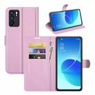 For OPPO Reno6 5G Litchi Texture Horizontal Flip Protective Case with Holder & Card Slots & Wallet(Pink) - 1
