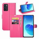 For OPPO Reno6 5G Litchi Texture Horizontal Flip Protective Case with Holder & Card Slots & Wallet(Rose Red) - 1