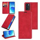 For OPPO Reno6 5G Retro-skin Business Magnetic Suction Leather Case with Holder & Card Slots & Wallet(Red) - 1