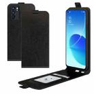 For OPPO Reno6 5G R64 Texture Single Vertical Flip Leather Protective Case with Card Slots & Photo Frame(Black) - 1