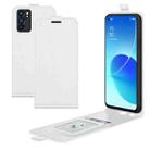 For OPPO Reno6 5G R64 Texture Single Vertical Flip Leather Protective Case with Card Slots & Photo Frame(White) - 1