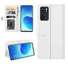 For OPPO Reno6 5G R64 Texture Single Horizontal Flip Protective Case with Holder & Card Slots & Wallet& Photo Frame(White) - 1