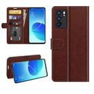 For OPPO Reno6 5G R64 Texture Single Horizontal Flip Protective Case with Holder & Card Slots & Wallet& Photo Frame(Brown) - 1