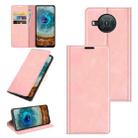 For Nokia X10/X20 Retro-skin Business Magnetic Suction Leather Case with Holder & Card Slots & Wallet(Pink) - 1