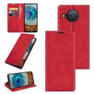 For Nokia X10/X20 Retro-skin Business Magnetic Suction Leather Case with Holder & Card Slots & Wallet(Red) - 1