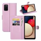 For Samsung Galaxy A03s 166mm Litchi Texture Horizontal Flip Protective Case with Holder & Card Slots & Wallet(Pink) - 1