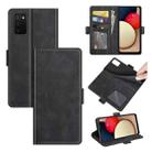 For Samsung Galaxy A03s 166mm Dual-side Magnetic Buckle Horizontal Flip Leather Case with Holder & Card Slots & Wallet(Black) - 1