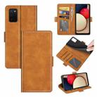 For Samsung Galaxy A03s 166mm Dual-side Magnetic Buckle Horizontal Flip Leather Case with Holder & Card Slots & Wallet(Yellow) - 1