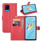 For OPPO A54 4G Litchi Texture Horizontal Flip Protective Case with Holder & Card Slots & Wallet(Red) - 1