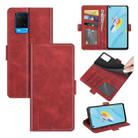 For OPPO A54 4G Dual-side Magnetic Buckle Horizontal Flip Leather Case with Holder & Card Slots & Wallet(Red) - 1