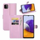 For Samsung Galaxy A22 5G Litchi Texture Horizontal Flip Protective Case with Holder & Card Slots & Wallet(Pink) - 1