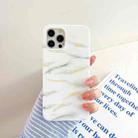 For iPhone 12 Pro Max Thickened TPU Glazed Marble Mobile Phone Case(White) - 1