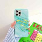 For iPhone 12 / 12 Pro Thickened TPU Glazed Marble Mobile Phone Case(Green) - 1