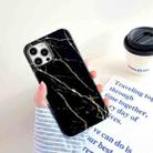 For iPhone 11 Pro Max Thickened TPU Glazed Marble Mobile Phone Case(Black) - 1