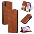For iPhone XS Max Retro Skin Feel Business Magnetic Horizontal Flip Leather Case(Brown) - 1