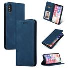 For iPhone XS Max Retro Skin Feel Business Magnetic Horizontal Flip Leather Case(Navy Blue) - 1