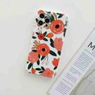 For iPhone 12 Frosted Flowers Pattern IMD TPU Case(Red) - 1