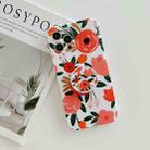 For iPhone 11 Pro Frosted Flowers Pattern IMD TPU Case with Folding Holder(Red) - 1