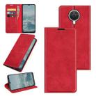 For Nokia G10/G20 Retro-skin Business Magnetic Suction Leather Case with Holder & Card Slots & Wallet(Red) - 1