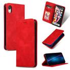 For iPhone XR Retro Skin Feel Business Magnetic Horizontal Flip Leather Case(Red) - 1