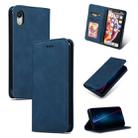 For iPhone XR Retro Skin Feel Business Magnetic Horizontal Flip Leather Case(Navy Blue) - 1