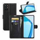 For OnePlus 9R Litchi Texture Horizontal Flip Protective Case with Holder & Card Slots & Wallet(Black) - 1