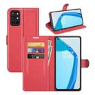 For OnePlus 9R Litchi Texture Horizontal Flip Protective Case with Holder & Card Slots & Wallet(Red) - 1