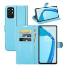 For OnePlus 9R Litchi Texture Horizontal Flip Protective Case with Holder & Card Slots & Wallet(Blue) - 1