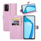 For OnePlus 9R Litchi Texture Horizontal Flip Protective Case with Holder & Card Slots & Wallet(Pink) - 1