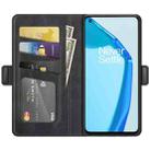 For OnePlus 9R Dual-side Magnetic Buckle Horizontal Flip Leather Case with Holder & Card Slots & Wallet(Black) - 3